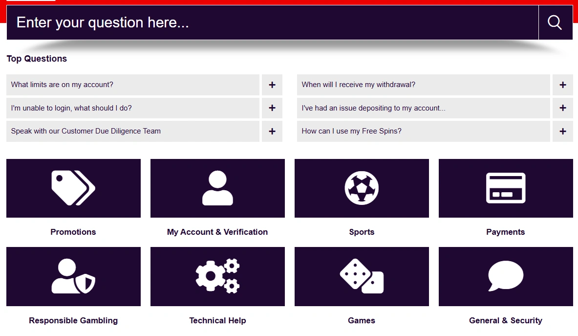 Bally Casino customer service options
